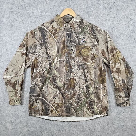 OC Camo/Hunting Shirt Men's Realtree Size‎ XL Company Embroidered Dog/Duck Logo - Picture 1 of 15